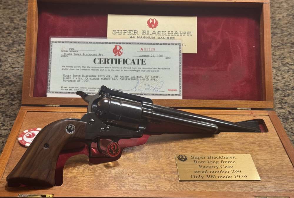 Very Rare Ruger Long Frame Super Blackhawk 3 digit Serial #-img-0