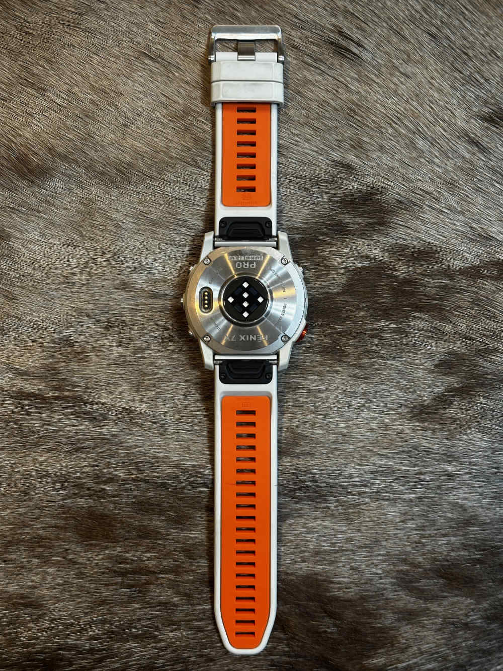 GARMIN FENIX 7X PRO SAPPHIRE SOLAR WATCH GPS, TITANIUM W/ GREY/ORANGE-img-2