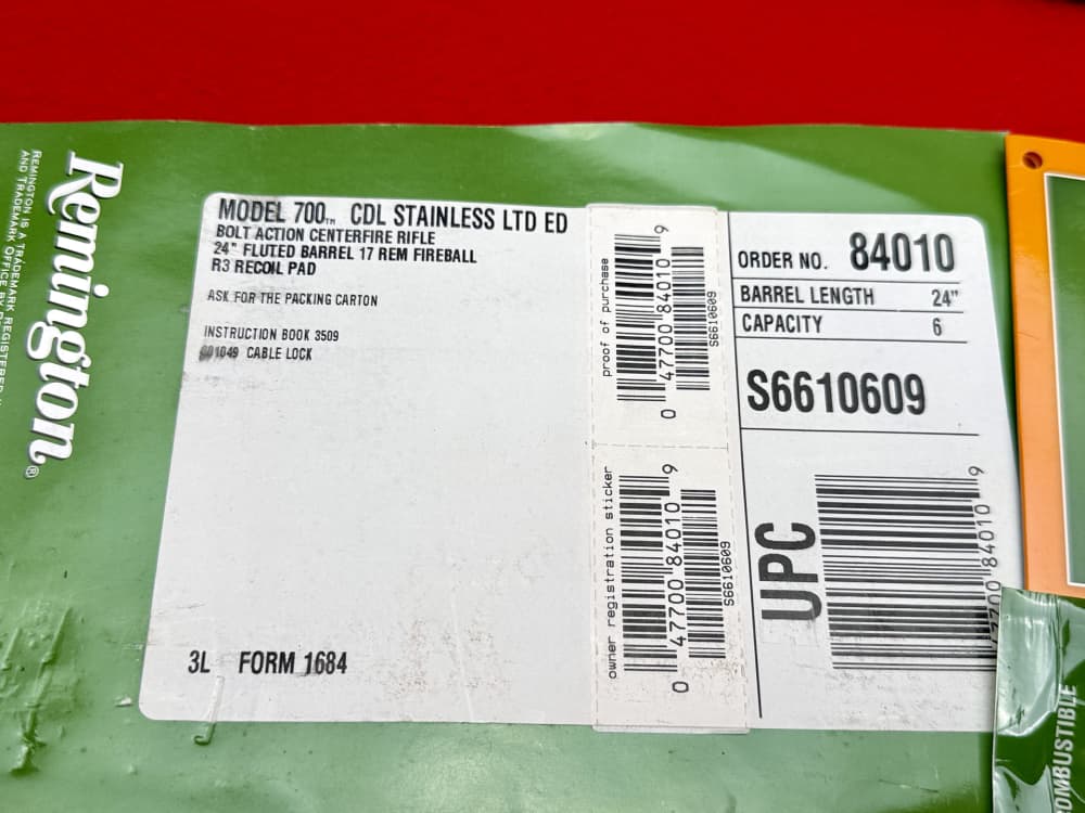 2007 Remington 700 CDL Limited Edition 17 Rem Fireball Fluted - RARE!-img-19