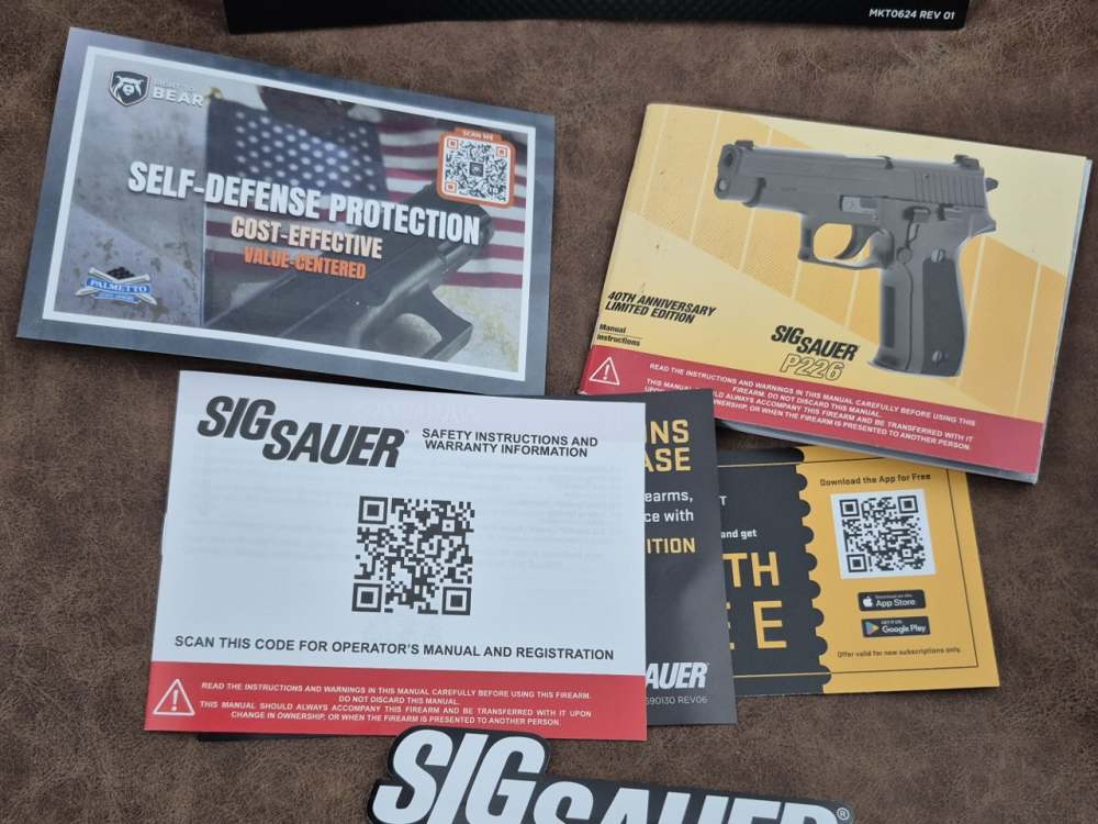 CLEAN USED SIG SAUER P226 40 YEAR ANN 1 OF 2000 9MM 4.4" BOX-img-19