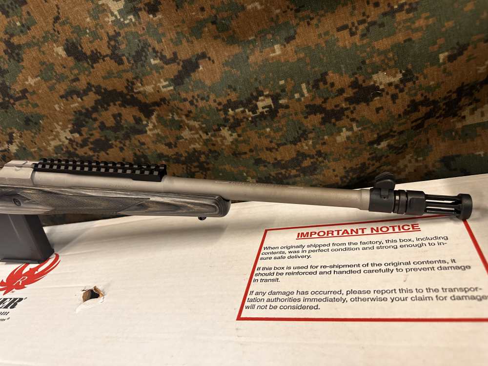  RUGER GUNSITE SCOUT MATTE SS BLK LAMINATED LEFT HAND-img-7