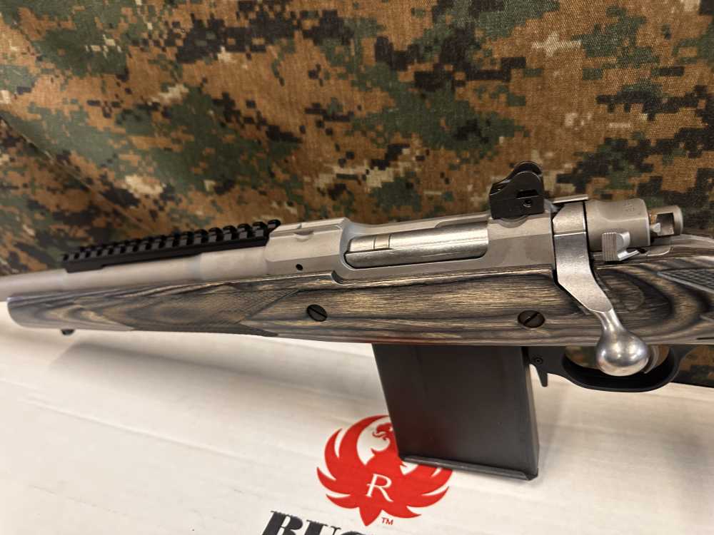  RUGER GUNSITE SCOUT MATTE SS BLK LAMINATED LEFT HAND-img-3