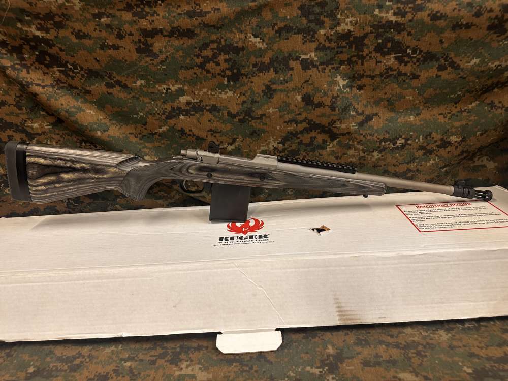 RUGER GUNSITE SCOUT MATTE SS BLK LAMINATED LEFT HAND-img-1