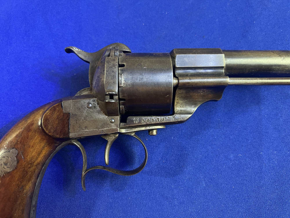 Fine French Lefaucheux Model 1854 Cavalry Revolver – 12mm Pinfire – SN 3057-img-1