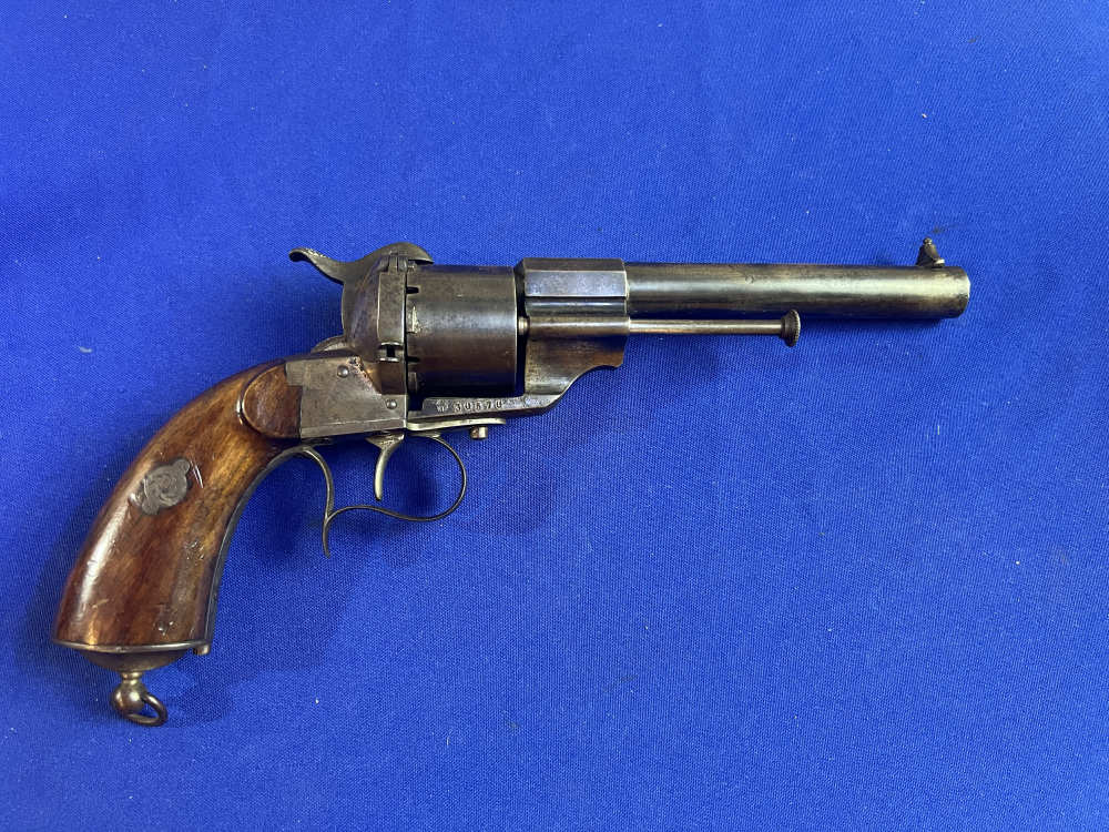 Fine French Lefaucheux Model 1854 Cavalry Revolver – 12mm Pinfire – SN 3057-img-0