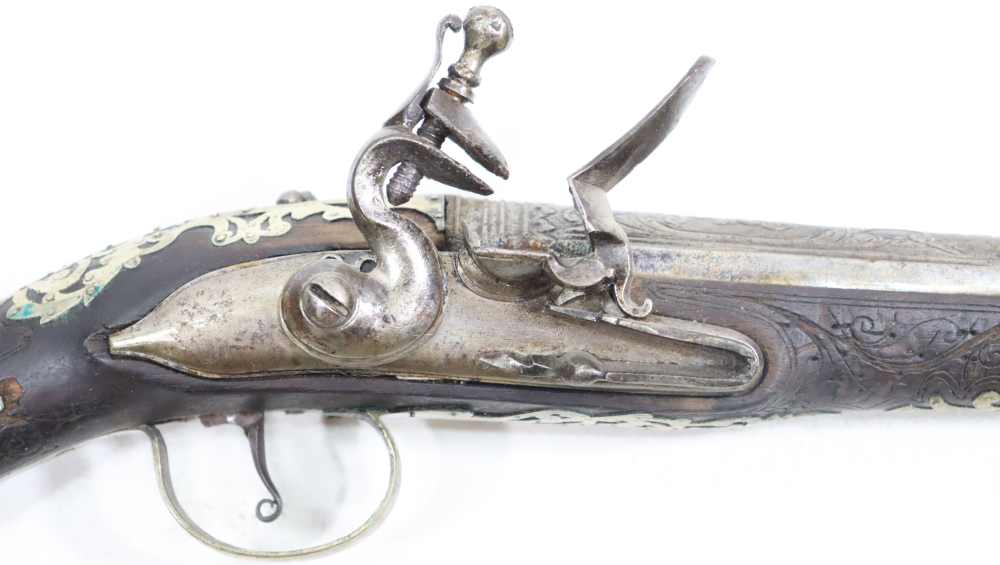 ORG 18TH-19TH CENTURY OTTOMAN FLINTLOCK HORSEMAN PISTOL -img-2