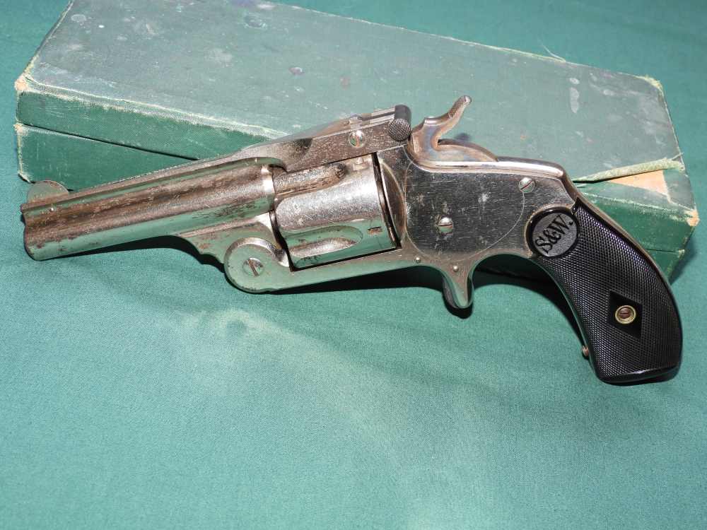 Smith & Wesson .38 Single Action 2nd Model Top Break Revolver & Box Antique-img-3