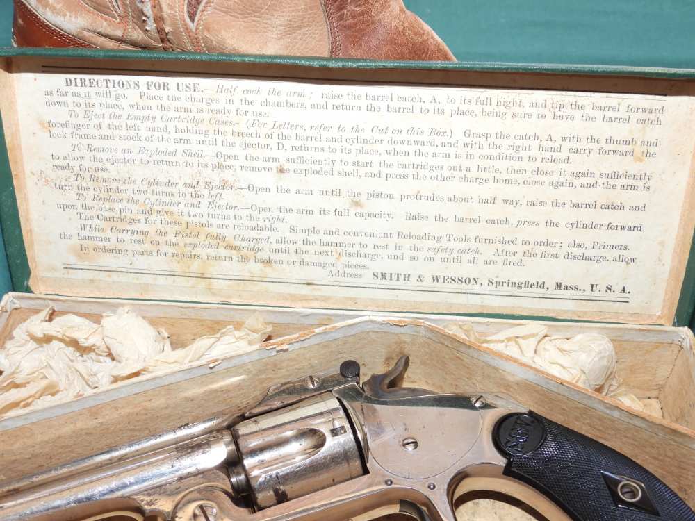 Smith & Wesson .38 Single Action 2nd Model Top Break Revolver & Box Antique-img-21
