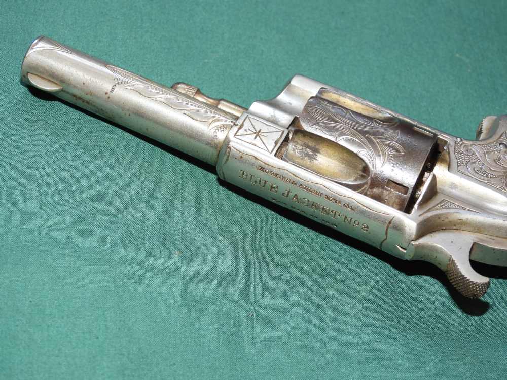 FACTORY ENGRAVED Hopkins & Allen Blue Jacket No. 2 .32 RF Revolver Antique-img-9