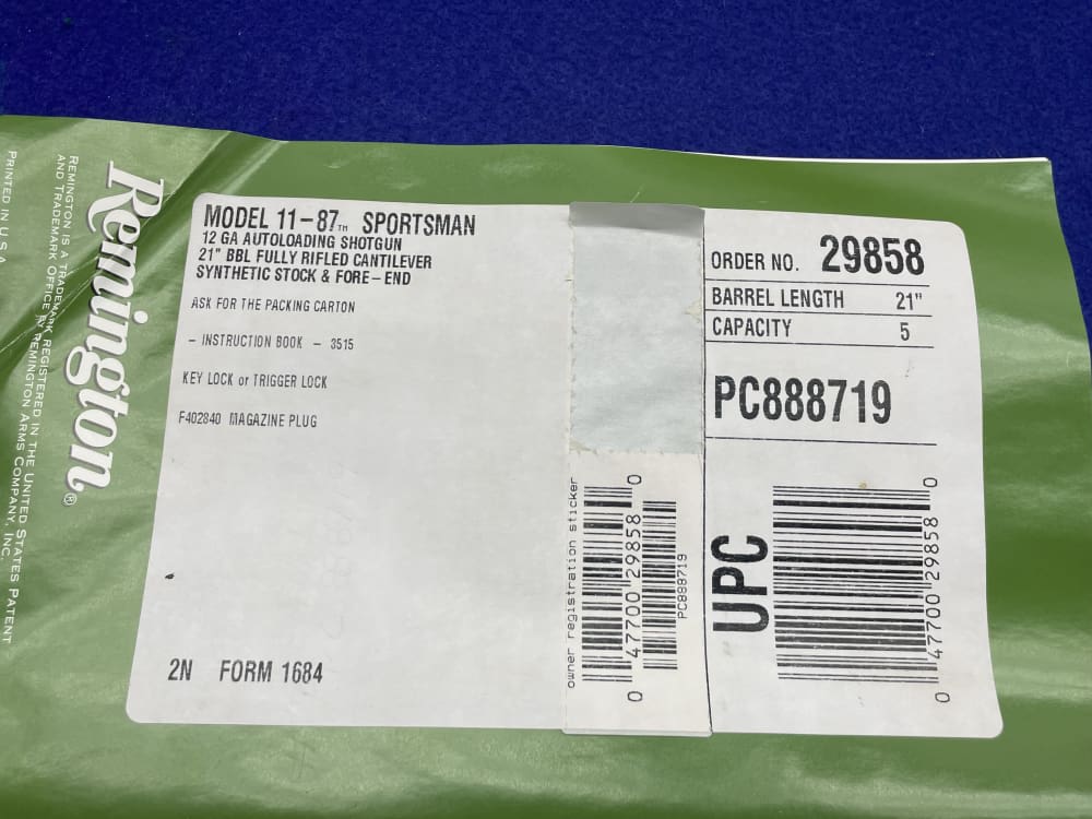 Remington Model 11-87 Sportsman 12GA 21" Black *FULLY RIFLED SLUG SHOTGUN*-img-5