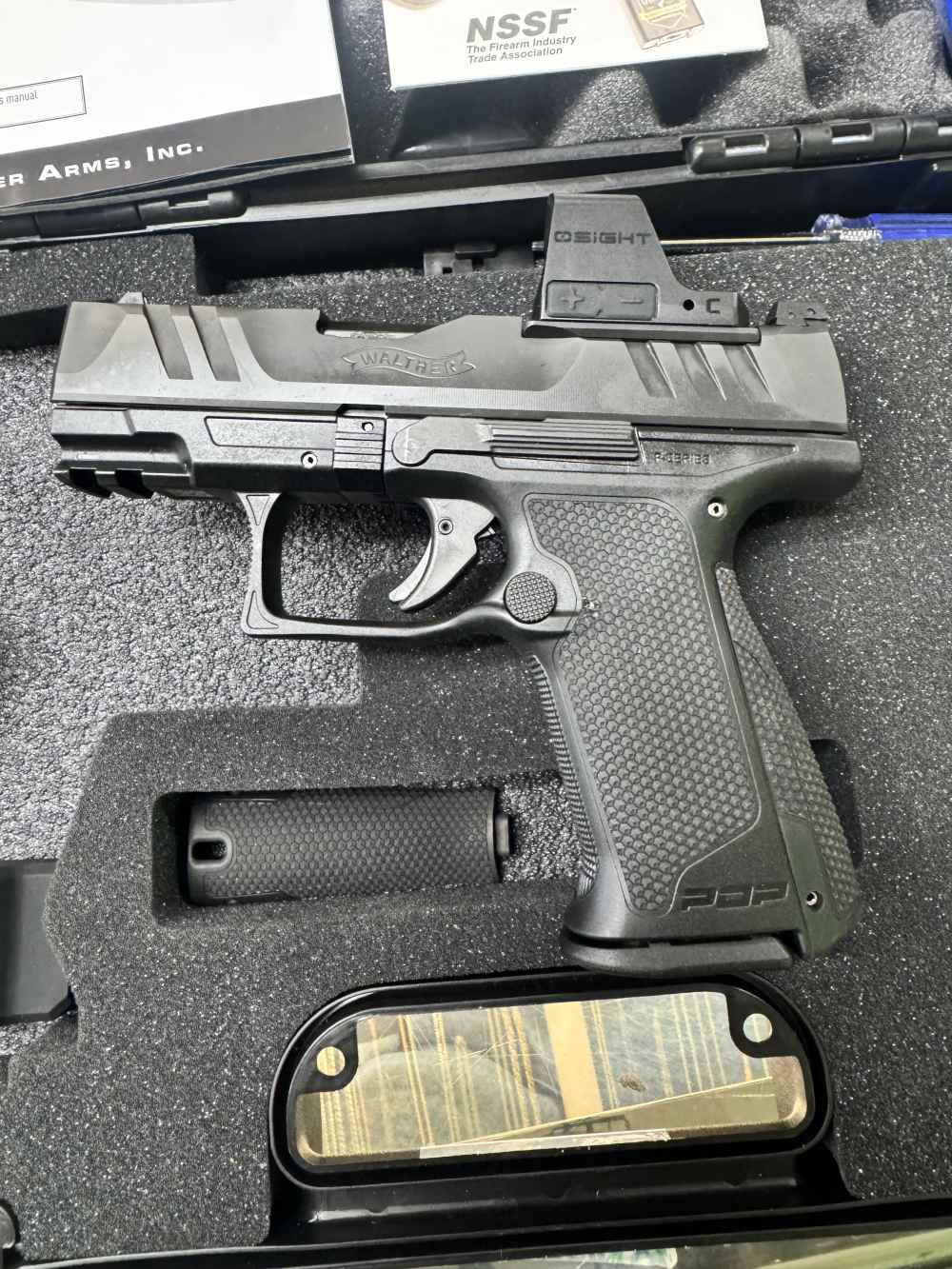 Walther PDP F-series 9mm pistol O-sight C Green dot! in case -img-6