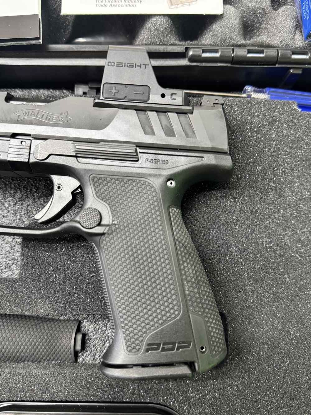 Walther PDP F-series 9mm pistol O-sight C Green dot! in case -img-5