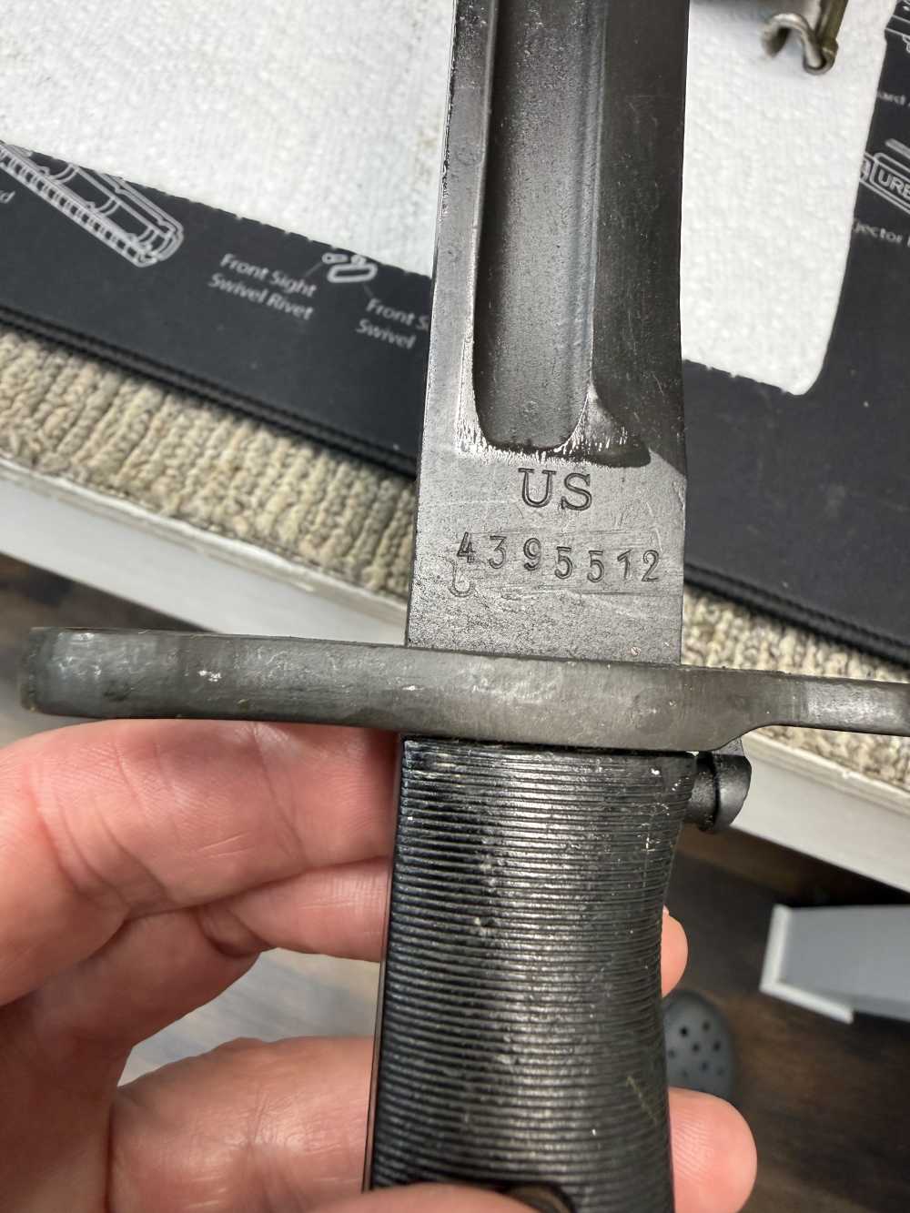 Very Nice Original Cut Down M1 Garand USGI SA 1908 Variation Bayonet -img-31