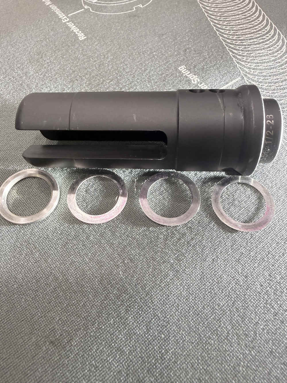 SureFire WARCOMP 556 3-Prong Flash Hider 1/2x28 – Lightly Used w/ Shims-img-7