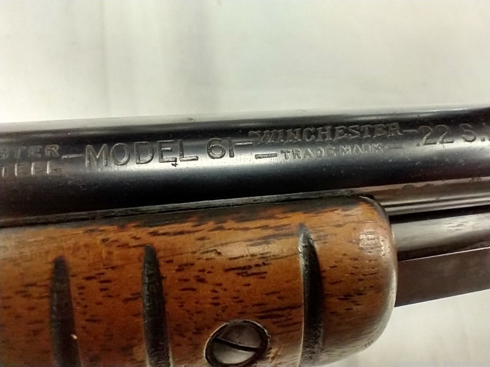 1933 Winchester Model 61 22S,L,LR 24" Pump-Action Rifle w/Weaver Scope-img-9