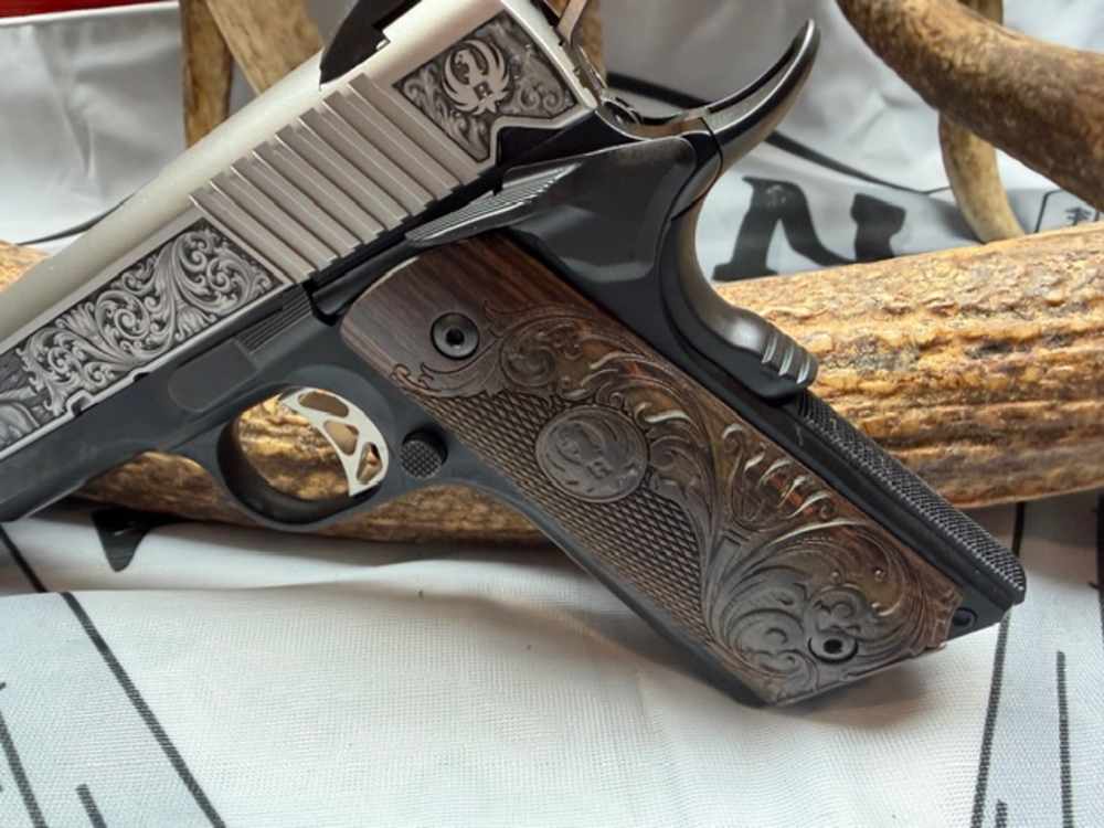 RUGER SR1911 45 ACP 5in 8rd Stainless Steel Western Engraved Pistol-img-9