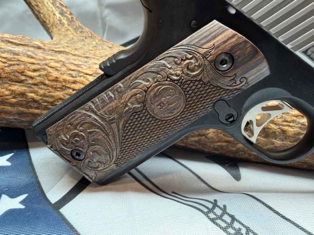 RUGER SR1911 45 ACP 5in 8rd Stainless Steel Western Engraved Pistol-img-5