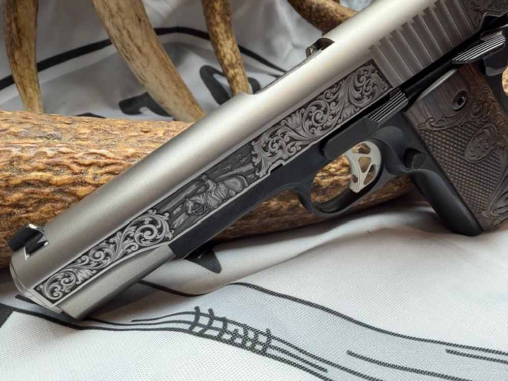 RUGER SR1911 45 ACP 5in 8rd Stainless Steel Western Engraved Pistol-img-10