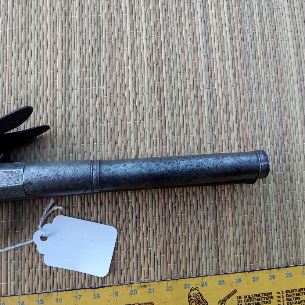 English British Queen Anne Flintlock Double Turn Barrel Pistol SXS London -img-2