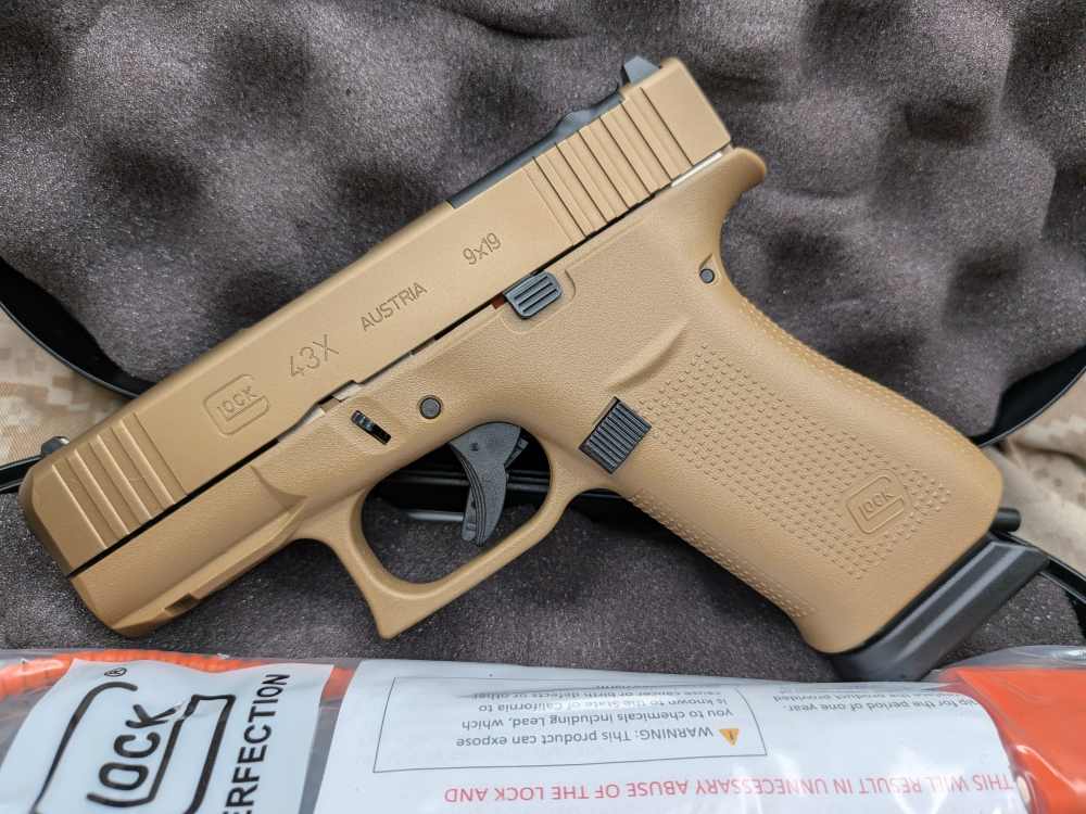 Glock 43X MOS 9MM G43X New 15rd Mags Coyote K-Cut-img-0