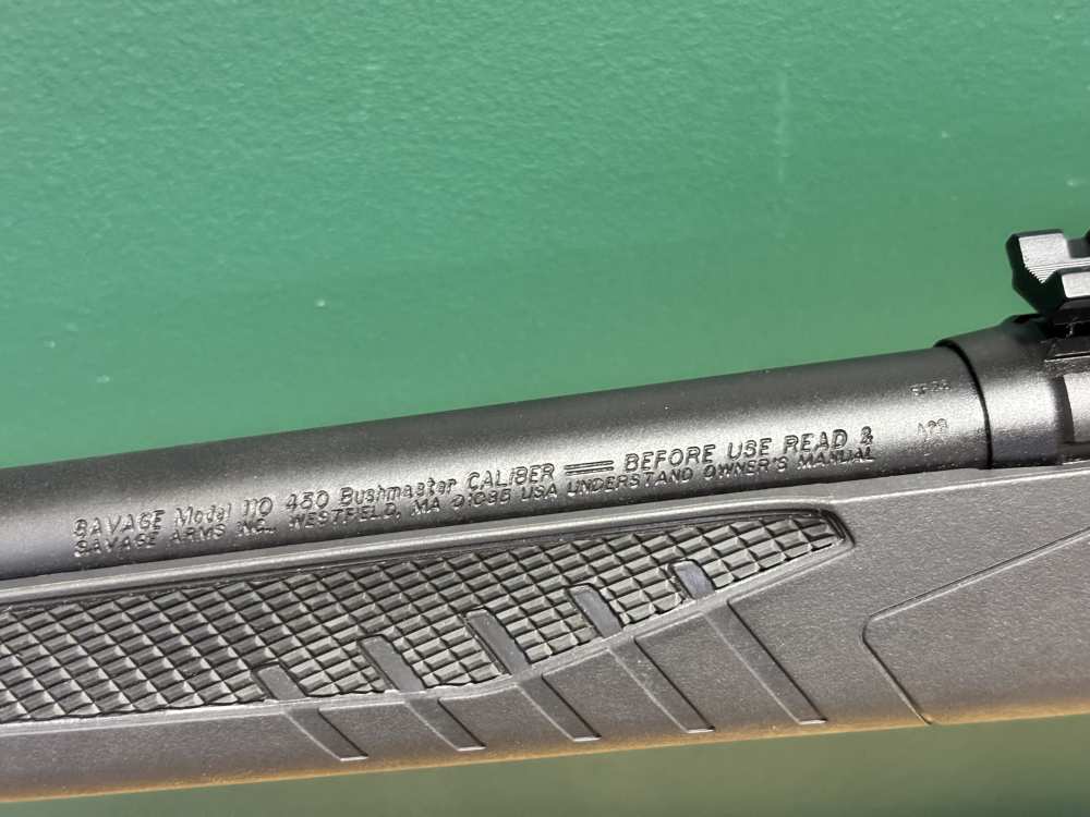 Savage 110 .450 Bushmaster 18" Muzzle Braked Missing Bolt-img-9