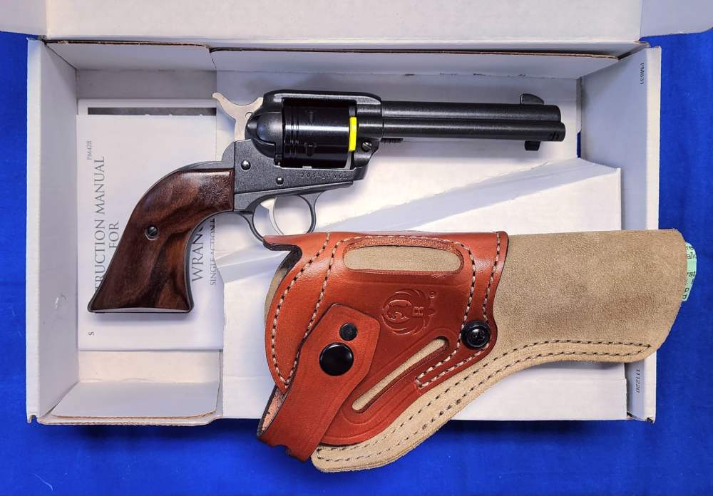 RUGER WRANGLER COWPOKE COBALT BLUE EDITION W/ HOLSTER - UNFIRED IN BOX -img-0