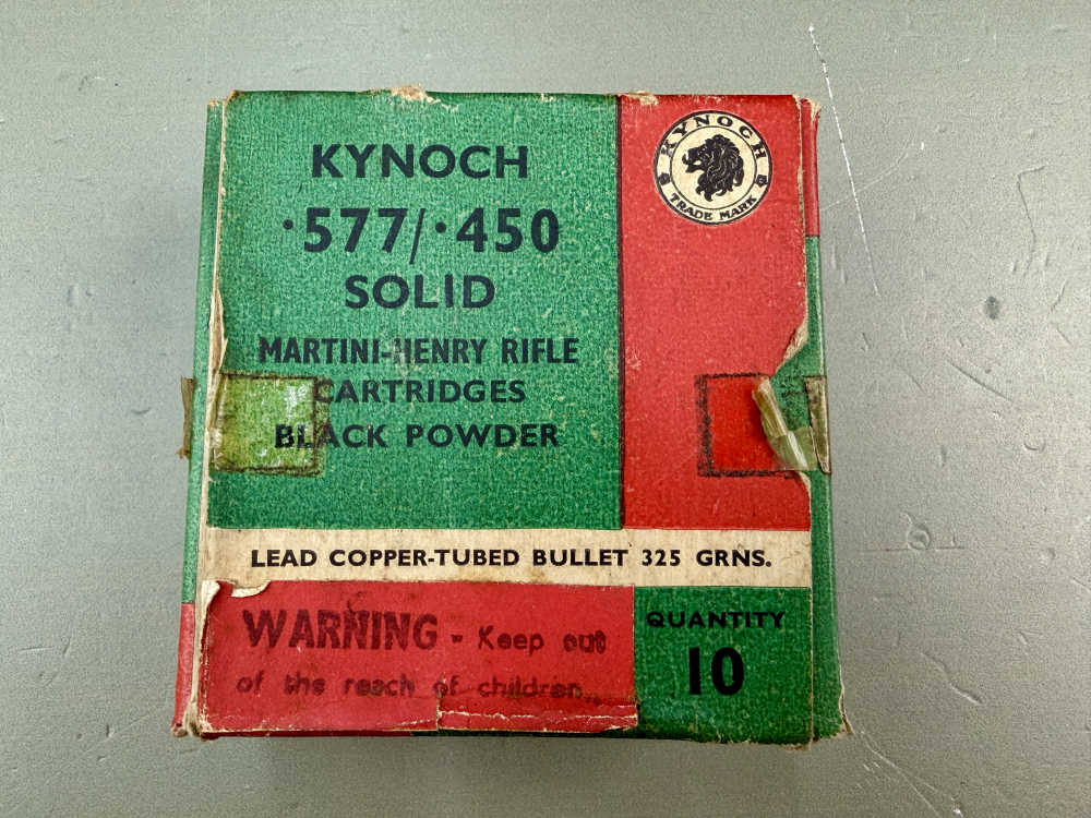 Kynoch .577/.450 Martini-Henry Black Powder Ammunition – 325 Grain Vintage-img-0
