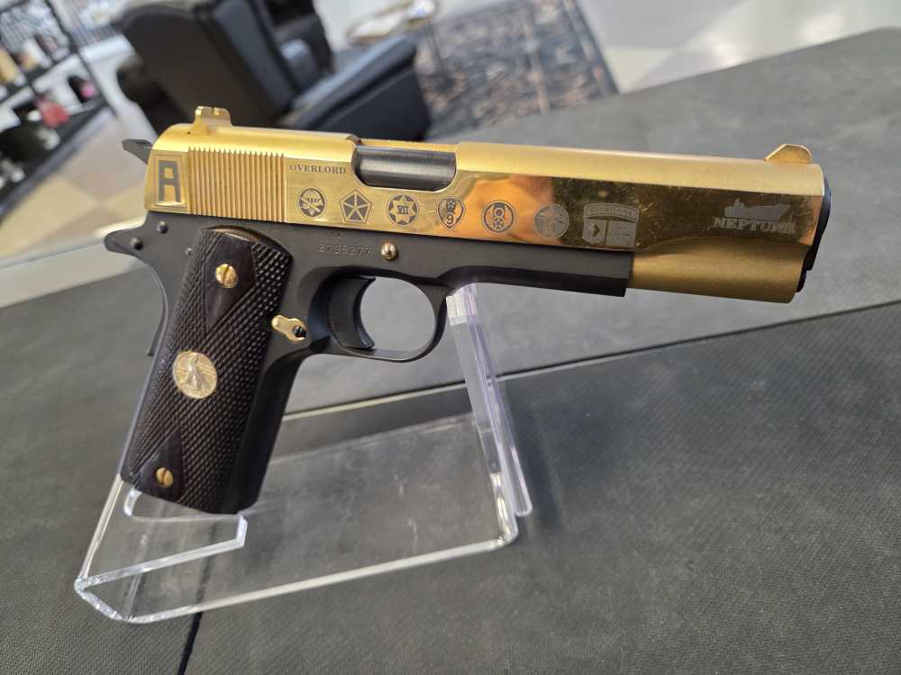 LIMITED COLT Colt Overlord Neptune D-Day Gold 1911 commemorative -img-1