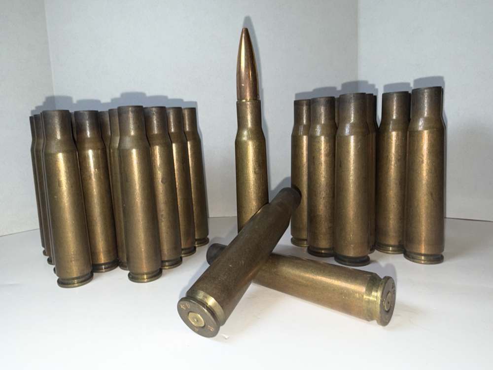 30Ct WWII USGI .50 BMG Brass Casings RA44 Stamped Remington+1 RA44 Live Rd-img-0