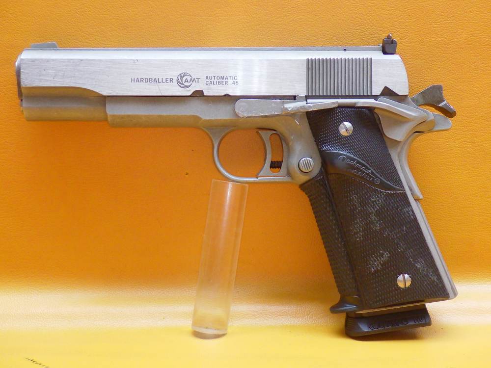AMT Hardballer .45 ACP 5" Bbl Stainless 1911 Adj Sights Pachmayr Grip 8+1-img-20