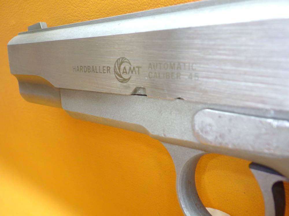 AMT Hardballer .45 ACP 5" Bbl Stainless 1911 Adj Sights Pachmayr Grip 8+1-img-25