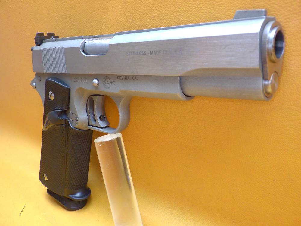 AMT Hardballer .45 ACP 5" Bbl Stainless 1911 Adj Sights Pachmayr Grip 8+1-img-2