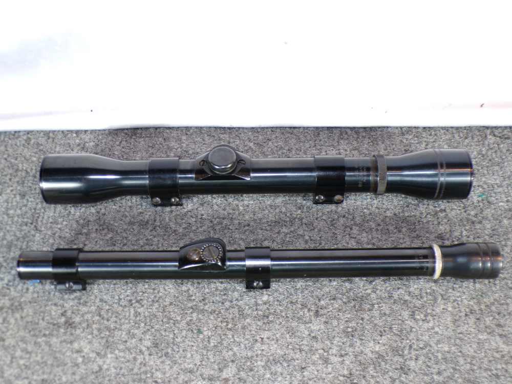  2 Vintage J.C. Higgins JC Rifle Scopes Rifleman Senior 4X Sears 1950s-img-1