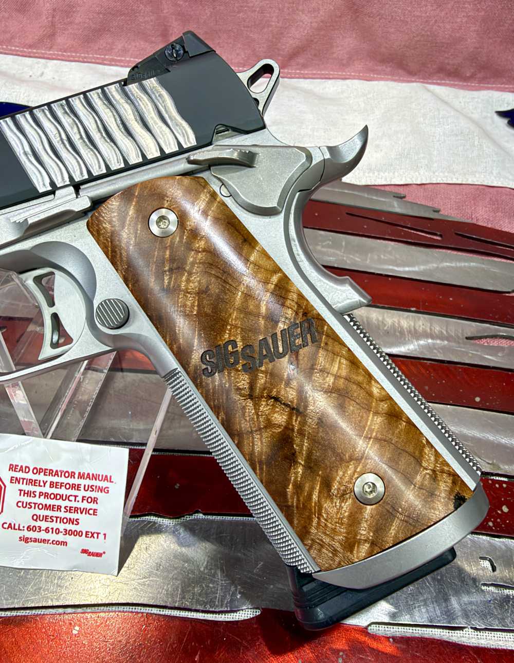 NIB SIG Sauer 1911 STX .45 ACP 5" Burled Maple Grips 2 Mags Two-Tone-img-13