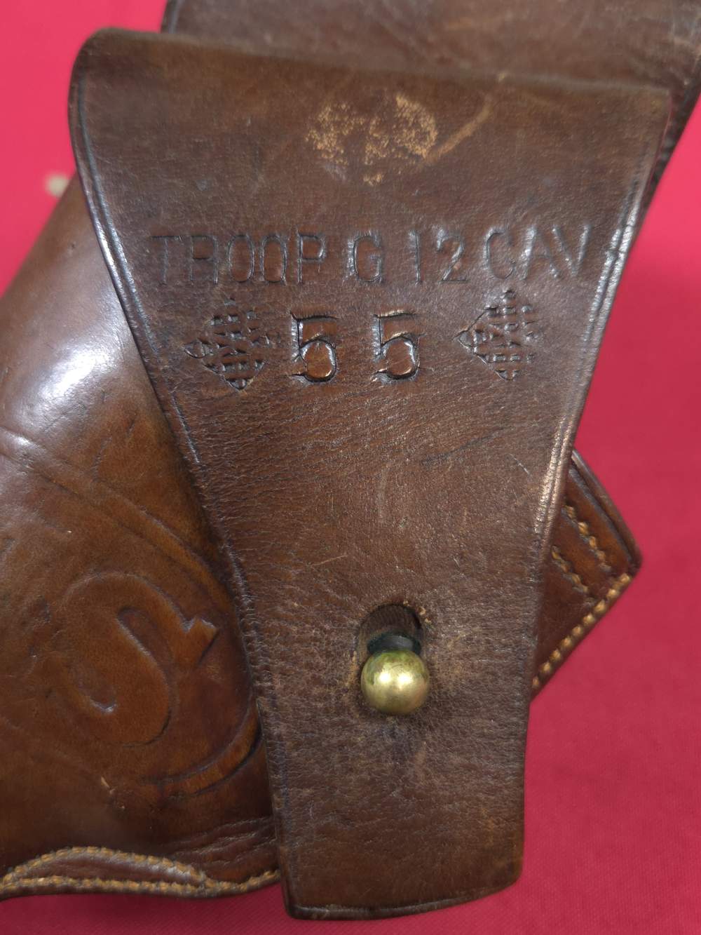 U.S. Colt Army Model 1903 Revolver Troop G 12th Cavalry Marked Holster-img-31