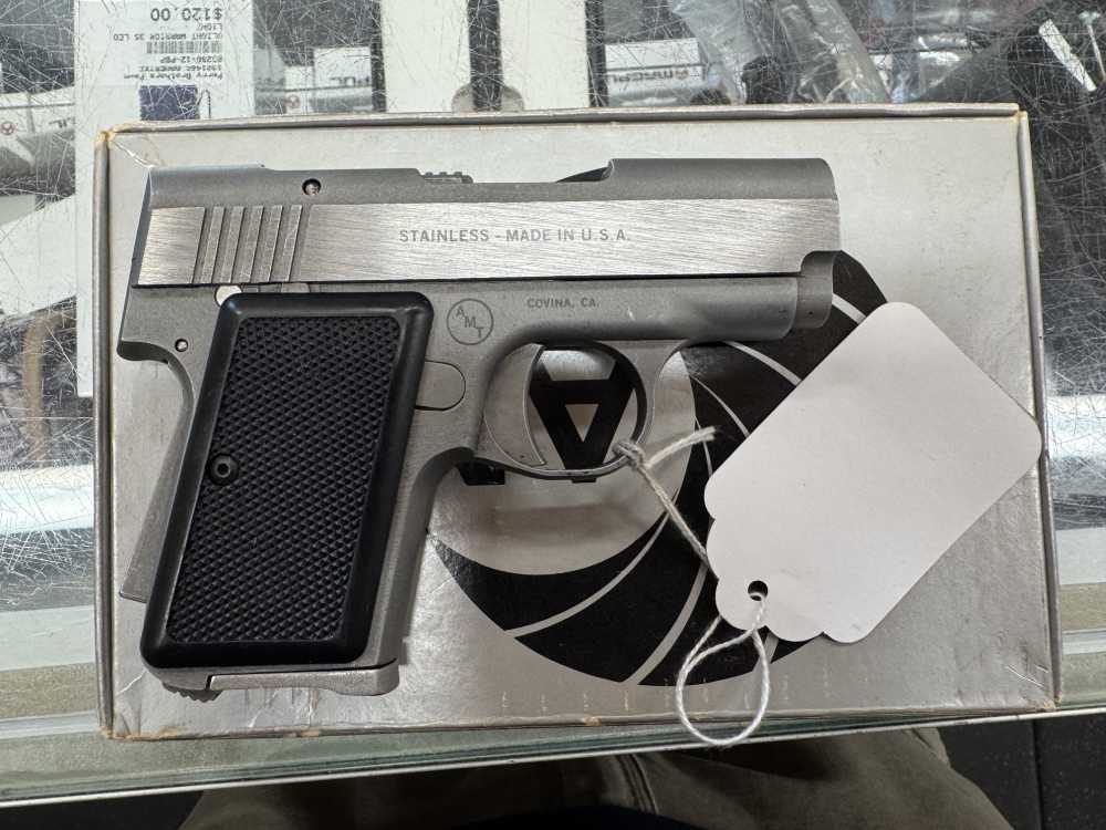 AMT BACK UP .380acp 9MM KURZ 2.5" BARREL W/ ORIGINAL BOX -img-1