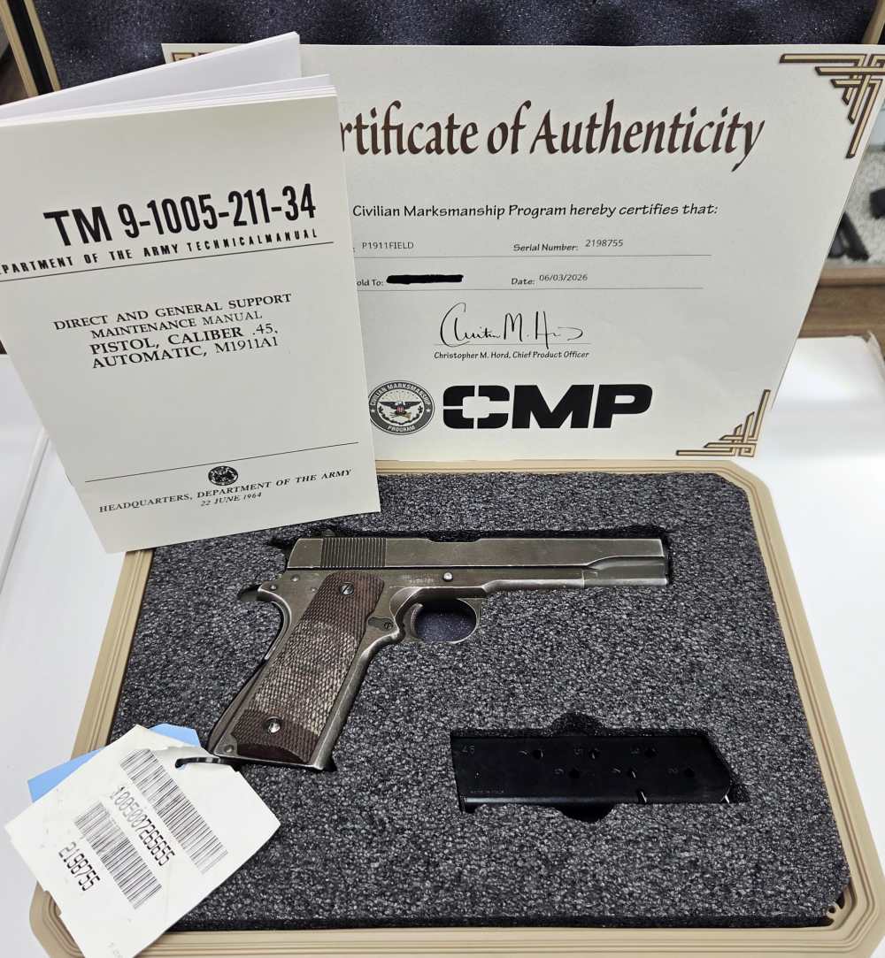 1945 WWII Remington Rand U.S. Army M1911 A1 .45ACP CMP Field Grade-img-0
