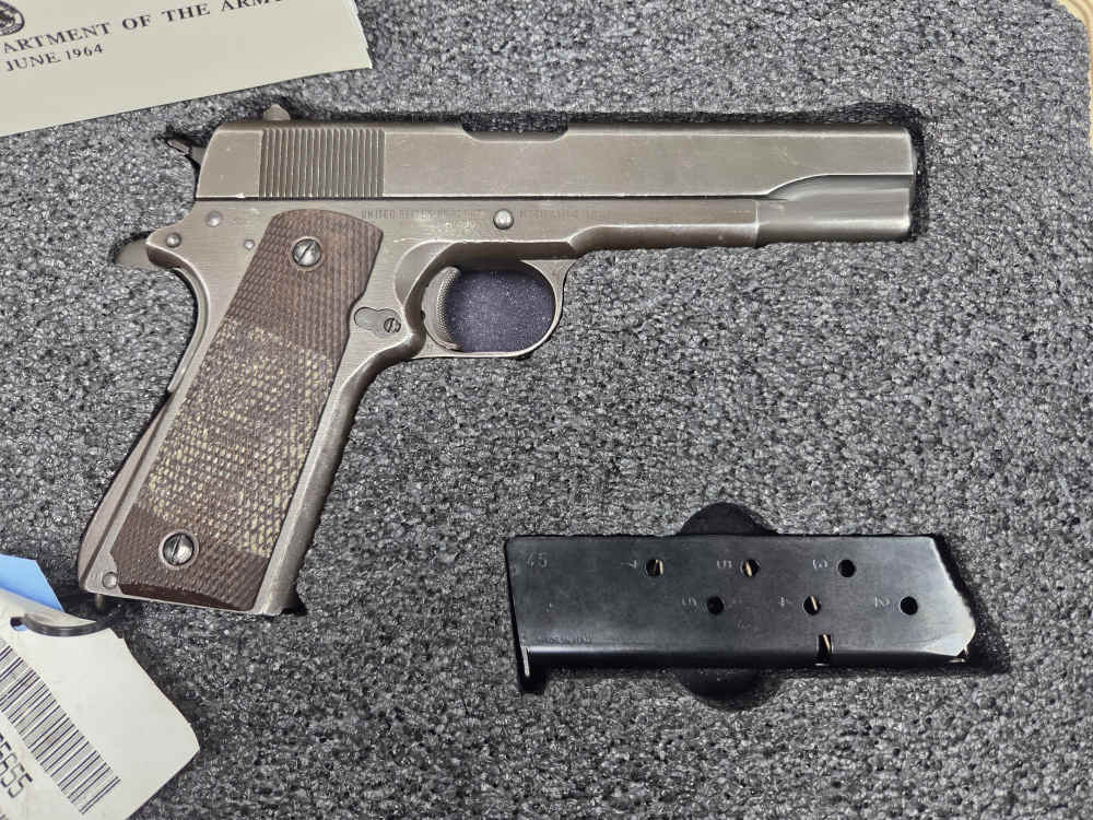 1945 WWII Remington Rand U.S. Army M1911 A1 .45ACP CMP Field Grade-img-1