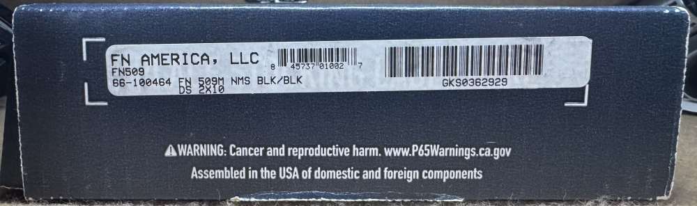 FN 509 Midsize NMS 9mm Black 4" 2x10 Rd Mags NIB 66-100464-img-2