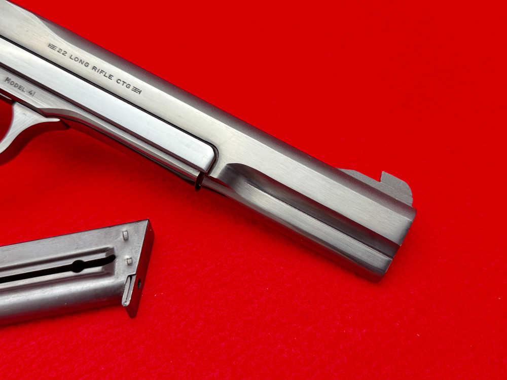 Smith & Wesson Model 41 .22LR Semi Auto Pistol 7" Factory Blue - 2 Mags!-img-5