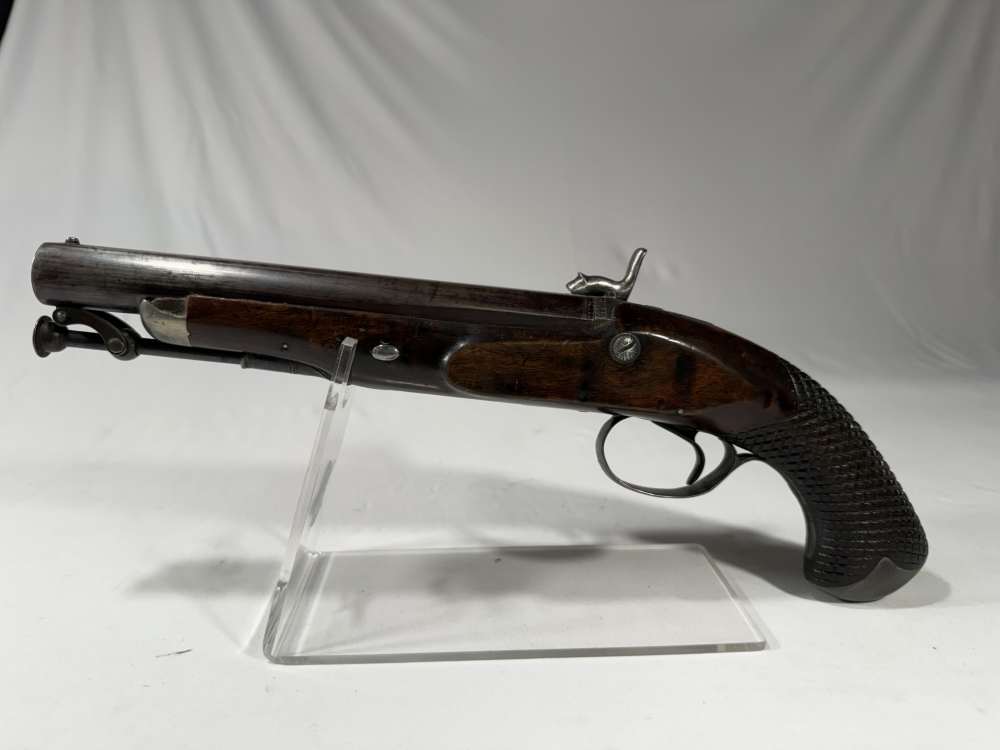 Innes Flintlock Pistol Cup Ball Vintage Black Powder-img-8