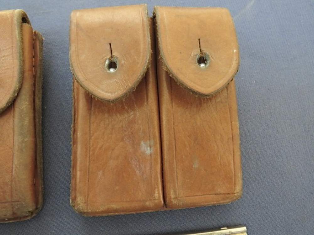 2 Sets Mauser Broomhandle C96 Stripper Clips & Chinese Leather Clip Pouch-img-3