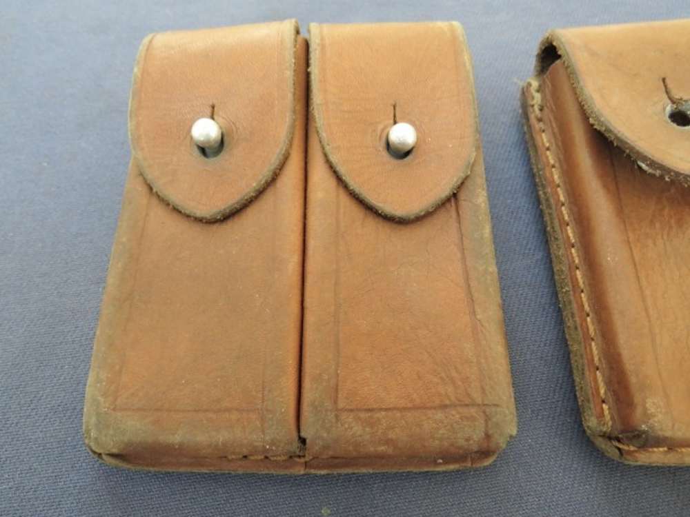 2 Sets Mauser Broomhandle C96 Stripper Clips & Chinese Leather Clip Pouch-img-2