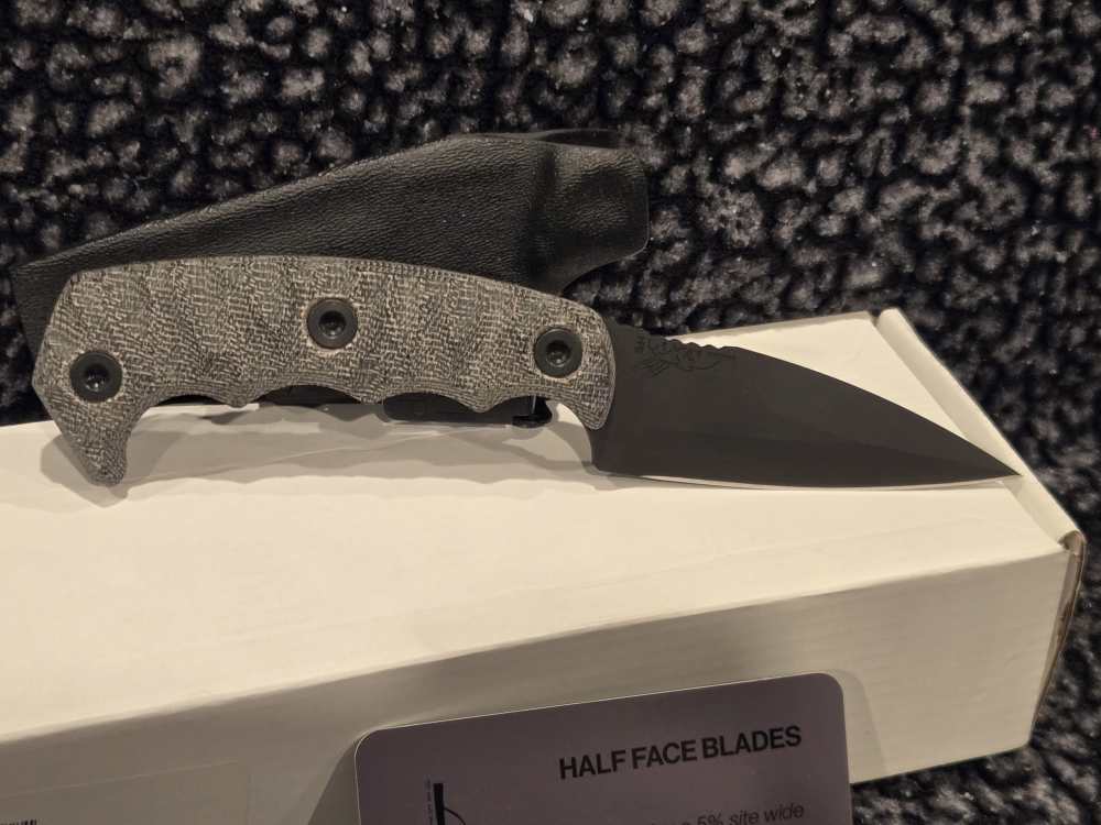 HALF FACE BLADES HUMINT 3in. BLADE, 8in.OA, CPM S45VN STEEL, ARMOR BLK, GR-img-1