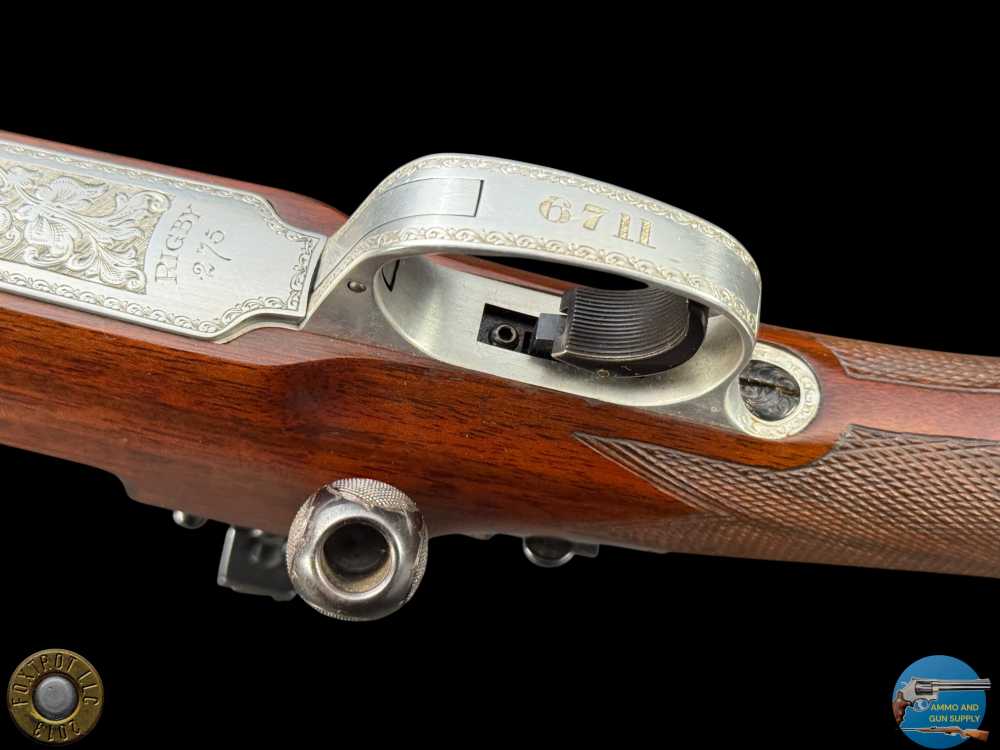 JOHN RIGBY & CO DELUXE BOLT RIFLE - 275 RIGBY -ENGRAVED- 1" QD RINGS - 1991-img-31