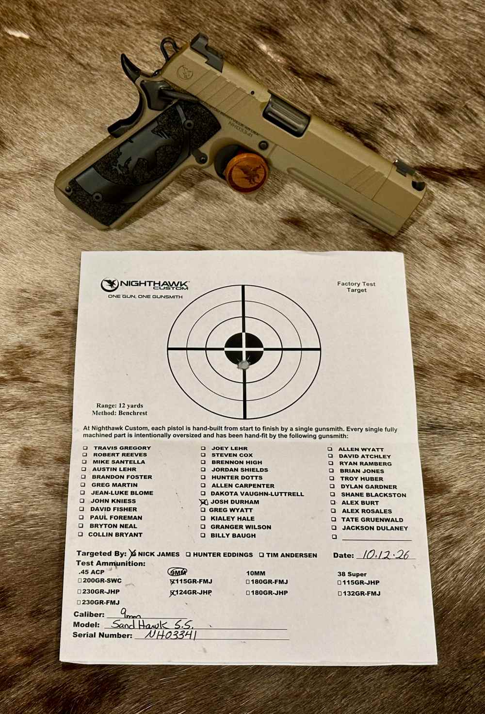 NIGHTHAWK CUSTOM SAND HAWK GOV'T 9MM 1911 SINGLE STACK, IOS, OTHER UPGRADES-img-1
