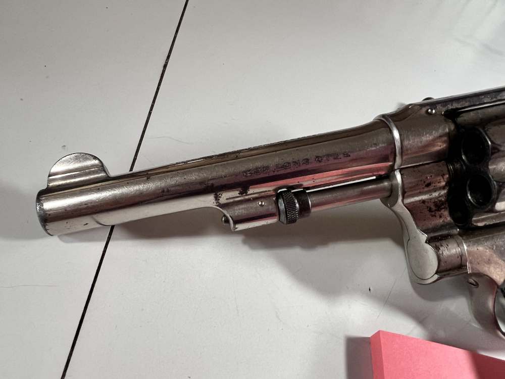 OLD 5 SCREW SMITH AND WESSON 32 LONG  NICKEL & PEARL GRIPS-img-4