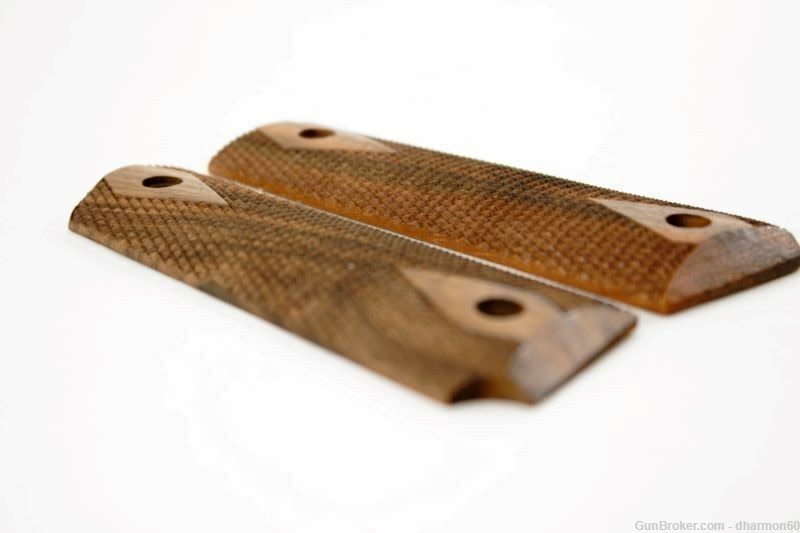 Quarter Sawn Rosewood 1911 Full Size Grips Checkered Double Diamond -img-1