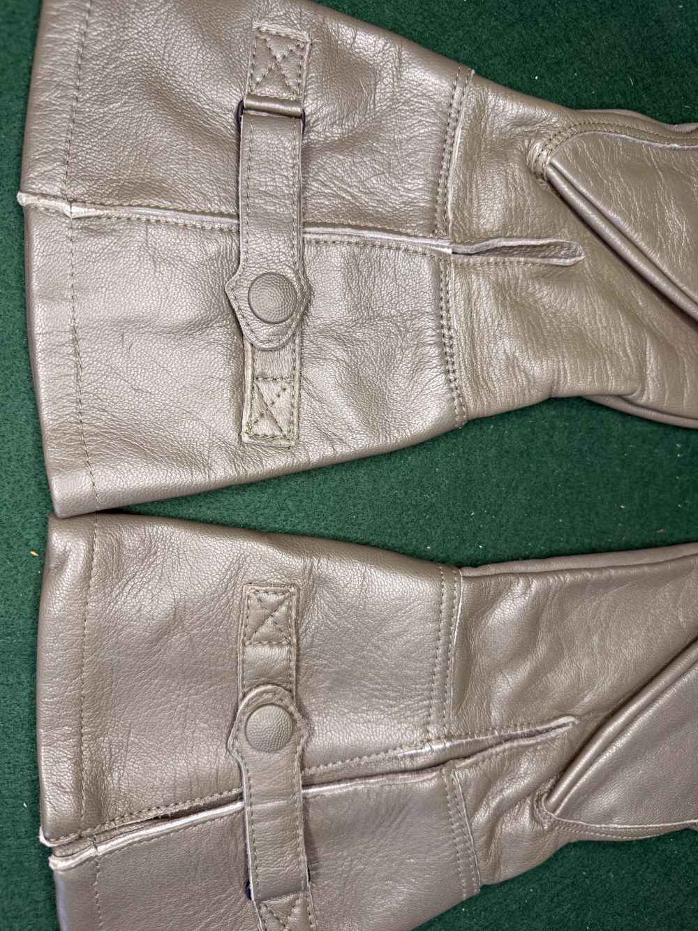 West German BW Leather Trigger Finger Mittens Gloves Cold War 1982 Size 9-img-4