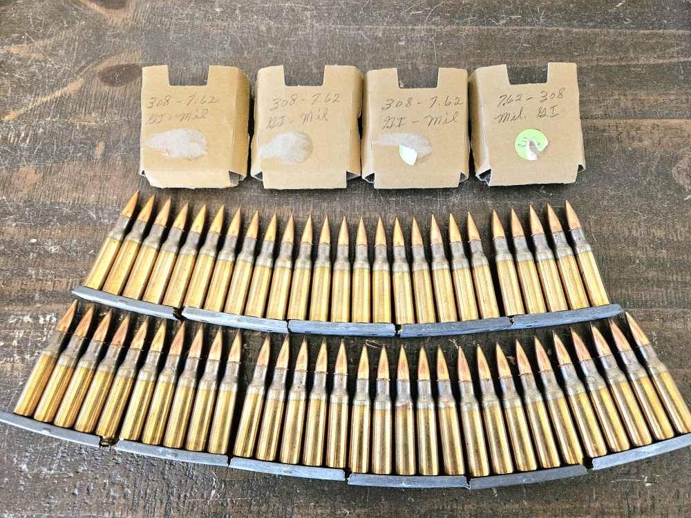 55 rounds of 308 Winchester 7.62 NATO GI Ammo on Stripper Clips!-img-0